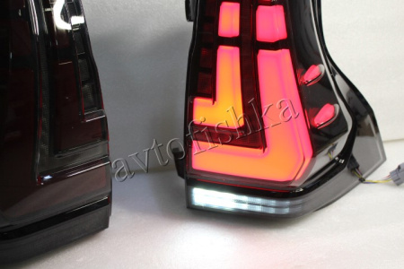 Toyota Land Cruiser Prado 150 (2010-) фонари задние светодиодные тонированные, дизайн Lexus, комплект 2 шт.