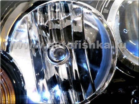 Mitsubishi Lancer 9 (03-07) передние фары линзовые черные, комплект 2 шт.