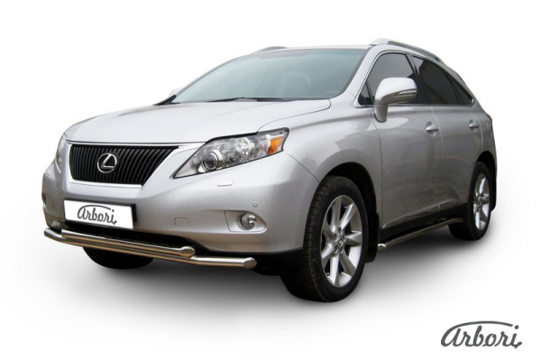 Защита переднего бампера Arbori d57+d57 двойная LEXUS RX-350 2009-2012