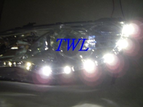 Honda Civic VIII (06-) фары передние линзовые черно-хромированные, со светодиодной подсветкой, под корректор, комплект 2 шт.