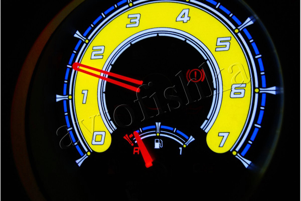 Renault Megane 2 светодиодные шкалы (циферблаты) на панель приборов - дизайн 2