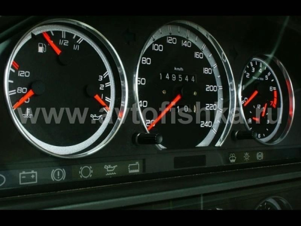 Mercedes W201 190 светящиеся шкалы приборов - накладки на циферблаты панели приборов, дизайн № 1