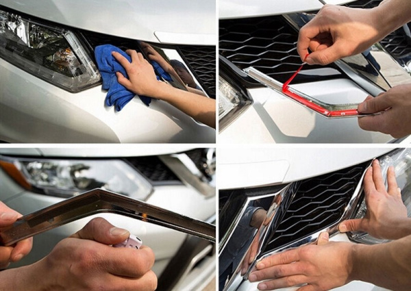 Nissan X-Trail (14–) Декоративная накладка на решетку радиатора, 2 части, хром