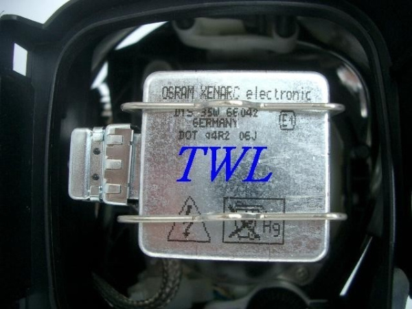 Mercedes S W220 (98-05) фары ксеноновые передние линзовые черные с блоками розжига ксенона Philips, лампы D1S Osram, с электрокорректором, комплект 2 шт.