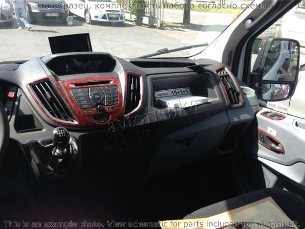 Ford Transit Deluxe 2014-UP декоративные накладки (отделка салона) под дерево, карбон, алюминий