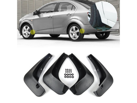 Chevrolet Aveo (11-) брызговики, грязезащитные щитки полипропиленовые, комплект 4 шт.