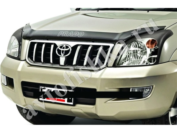 Дефлектор капота темный с надписью Toyota Land Cruiser Prado 120 2002-2008