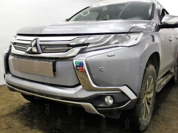 Mitsubishi Pajero Sport (16–) Защита радиатора, хром, низ