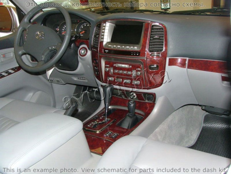 Декоративные накладки салона Toyota Land Cruiser 100 2003-2007 с навигацией, Автоматическая коробка передач