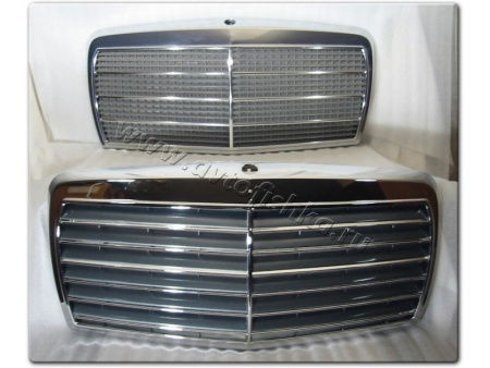 Mercedes S W126 (80-92) серая вставка в рамку радиаторной решетки, дизайн "Авангард"
