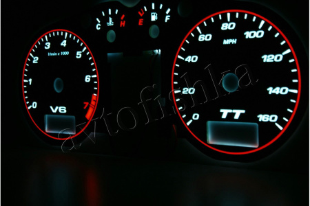 Audi TT (8N) 98-06 светодиодные шкалы (циферблаты) на панель приборов - дизайн 1