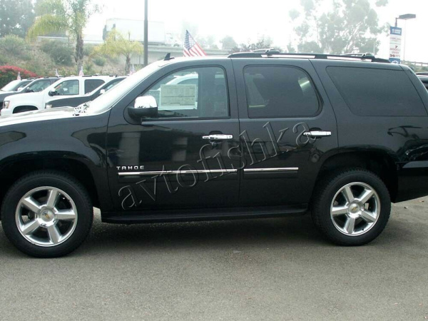 Chevrolet Tahoe (07-09) накладки на боковые молдинги дверей тонкие дизайн ESCALADE, нержавейка
