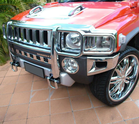 Hummer H3 (05-) защита переднего бампера, труба из нержавеющей стали