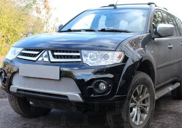 Mitsubishi Pajero Sport; L200 (14–) Защита радиатора Optimal, хром (Калуга)