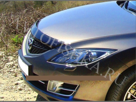 Дефлектор капота темный Mazda 6 седан 2008-2012