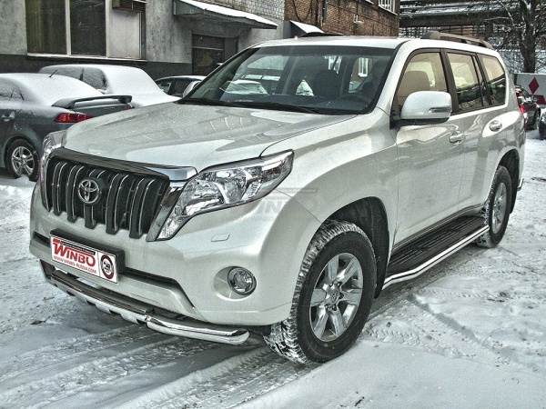 Toyota Land Cruiser Prado 150 защита переднего бампера, труба 76 мм