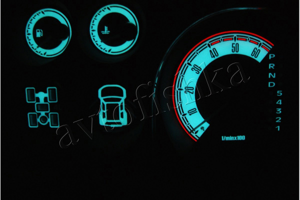 Mitsubishi Pajero, Montero 1999-2006 светодиодные шкалы (циферблаты) на панель приборов - дизайн 2