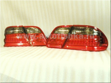 Mercedes E W210 (95-02) фонари задние, красно-тонированные светодиодные, комплект лев.+ прав.
