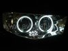 Mitsubishi L200 Triton (2005-) фары передние линзовые хромированные, со светящимися ободками, комплект 2 шт.