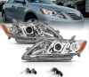 Toyota Camry XV40 дорестайл (2006-2009) фары передние линзовые хром со светящимися ободками