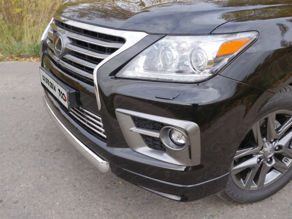 Lexus LX (12–) Защита передняя нижняя (овальная короткая) 75х42 мм (только