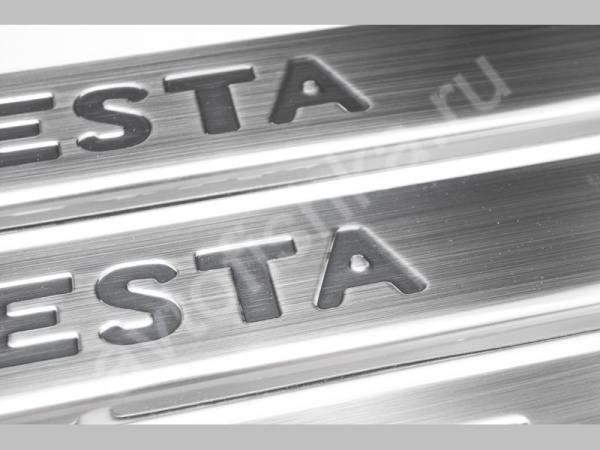 Ford Fiesta 2 дверн. (2009-) накладки на пороги из нержавеющей стали, 2 шт.