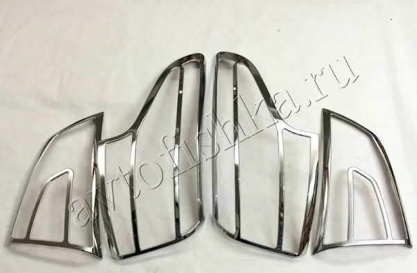 Nissan Qashqai (14-) хромированные накладки на задние фонари, комплект 2 шт.
