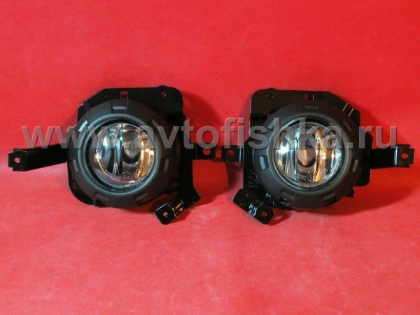 Mitsubishi L200 Triton (05-09), Pajero 4 (05-) фары передние противотуманные, с черными кольцами, комплект 2 шт.