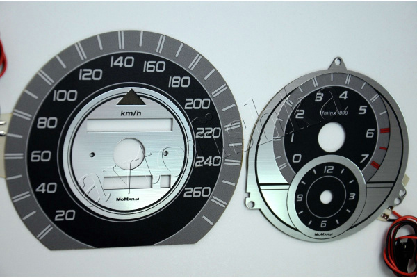 Mercedes W124 E светодиодные шкалы (циферблаты) на панель приборов - дизайн 5