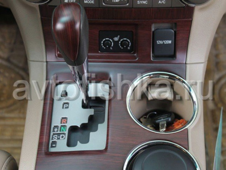 Toyota Highlander (2007-2012) отделка салона авто деревом накладки, темное матовое дерево, комплект 15 предметов.