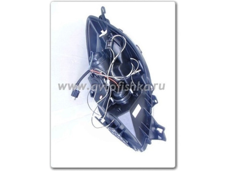 Toyota Yaris P2 (05-) передние фары линзовые черные, со светящимися ободками, комплект 2 шт.