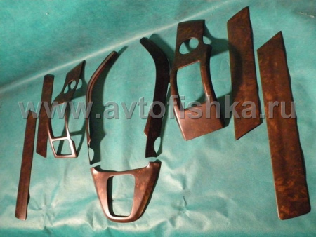 Honda CR-V (2006-) накладки панелей салона, дизайн под дерево, комплект 9 предметов.