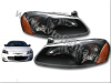 Dodge Stratus (01-04) 4 дв., Chrysler Sebring (01-03) 2 дв. фары передние черные, зеркальные, комплект 2 шт.