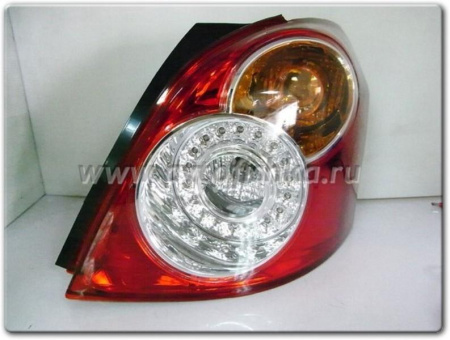 Toyota Yaris P2 (05-) фонари задние светодиодные красно-хромированные, комплект 2 шт.