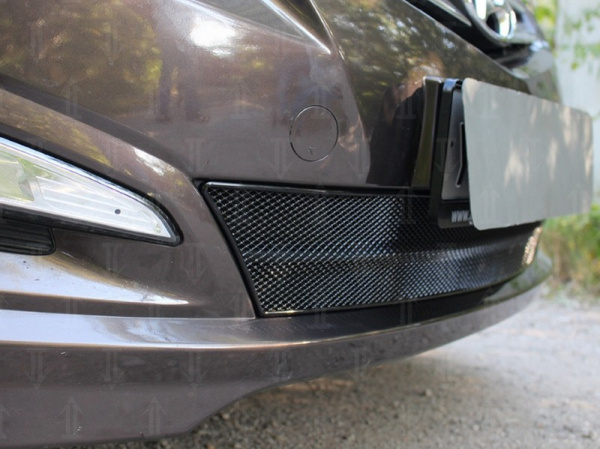 Hyundai Solaris (14–16) Защита радиатора Optimal, чёрная