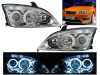 Ford Focus 2 ZX4 (05-07) USA фары передние линзовые хромированные, со светящимися ободками CCFL, комплект 2 шт.