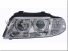 Audi A4 (99-00) фары передние линзовые хромированные, со светящимися ободками, под ксенон и корректор, комплект 2 шт.