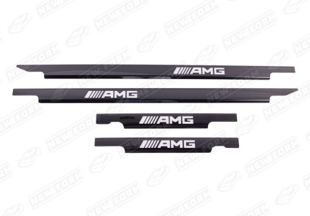 Mercedes-Benz G-Klasse W463 1990 - 2018 Накладки на пороги с подсветкой AMG черные новый дизайн
