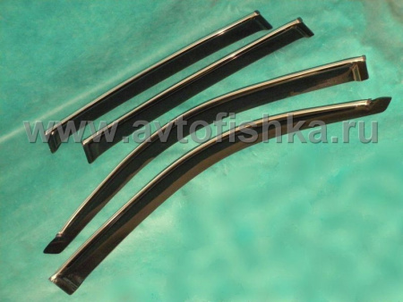 Honda Accord (08-) дефлекторы окон с хромированным молдингом, ветровики тонированные, комплект 4 шт.