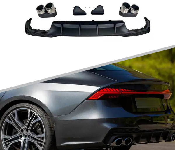 Диффузор S7 S-line с насадками из нержавейки для Audi A7