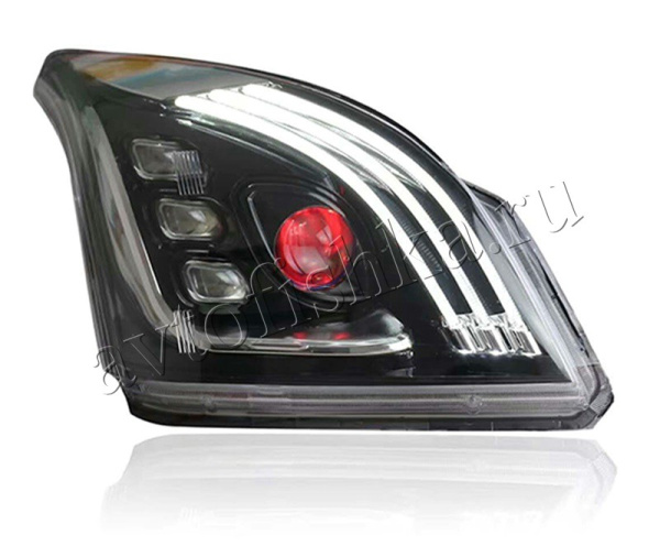Toyota Land Cruiser Prado 120 (02-09) фары передние черные | светодиодные | бегущими поворотниками