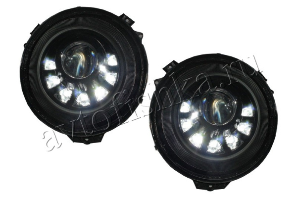 Mercedes G-Klasse (2007-2018) фары передние (черные) Mansory 7 диодов