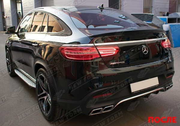 Mercedes-Benz GLE-Klasse C292 2015 - 2019 Диффузор заднего бампера 6.3 AMG с хром насадками на глушитель
