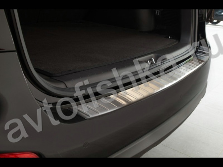 Hyundai Santa Fe (06-10) накладка заднего бампера из нержавеющей стали.