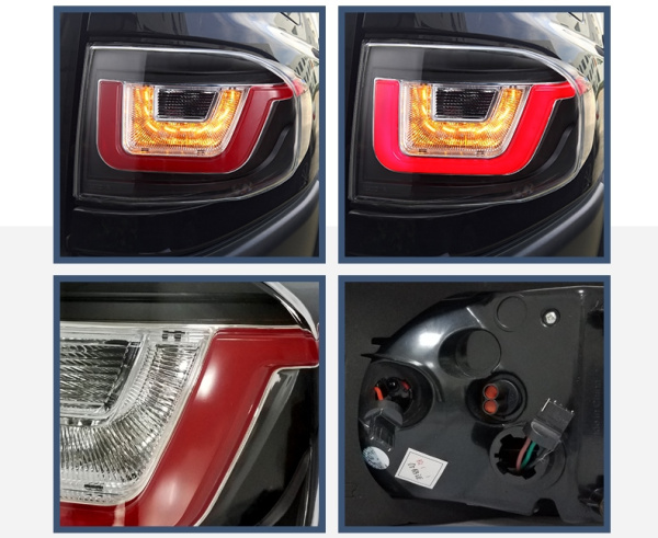 Toyota FJ Cruiser (07-15) фонари задние светодиодные, внутри черные. Новый дизайн