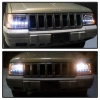 Jeep Grand Cherokee (93-98) передние фары черные тюнинг с ДХО