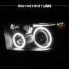 Toyota Sequoia, Tundra (07-14) фары передние линзовые черные, со светящимися ободками, комплект 2 шт.