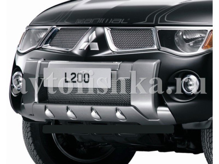 Защита переднего бампера окрашенная в цвет contrast grey A80 - серый Mitsubishi L200 2007-2