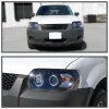 Ford Escape, Maverick (05-07) линзованные фары передние черные с ангельскими глазками 