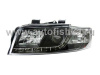 Audi A4 (01-04) фары передние линзовые черные, со светодиодной подсветкой, комплект 2 шт.